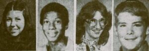 The victims of the Burger Chef murders, from left to right: Jayne Friedt, Mark Flemmonds, Ruth Shelton, Daniel Davis.